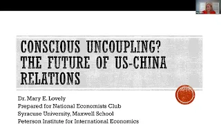 NEC Webinar:  Conscious uncoupling? The future of US-China relations