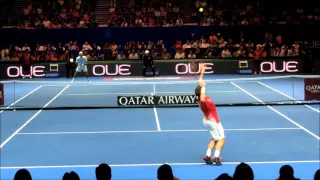 Roger Federer vs Stan Wawrinka | IPTL 2015 | Court Level View