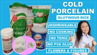 COLD PORCELAIN - GLUTINOUS RICE - NO TOXIC - NO PVA - NO COOKING - UNSHRINKABLE - FLOWERS & FIGURES