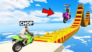 GTA 5 IMPOSSIBLE LONGEST PARKOUR BIKE RACE CHALLENGE WITH CHOP