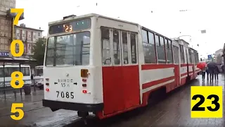 Трамвай Санкт-Петербурга 249: ЛВС-86К б.7085 по №23 (30.05.12)