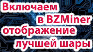 Как включить в BZMiner отображение размера шары