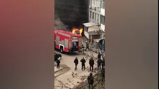 Пожар возле отеля "Дружба"