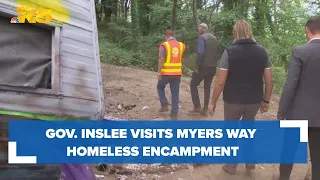 Gov. Inslee visits Myers Way homeless encampment, highlights Right of Way Safety Initiative