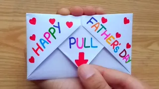 DIY - SURPRISE MESSAGE CARD FOR FATHER'S DAY | Pull Tab Origami Envelope Card | Father's Day Card