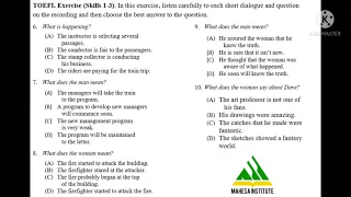 TOEFL Listening Exercise - Skills 1 - 3 with Answer