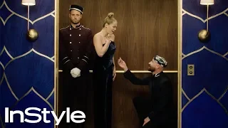 Erika Christensen and Cole Maness | 2020 Golden Globes Elevator | InStyle | #shorts