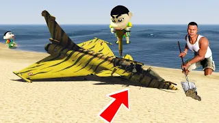 GTA 5: FRANKLIN AND SHINCHAN Found BURIED "JET PLANE" in GTA 5! (GTA 5 mods)