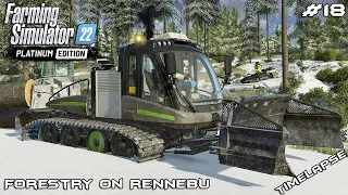 SNOWCAT pulling LOGS out of the FOREST | Forestry on RENNEBU | FS22 Platinum Edition | Episode 18