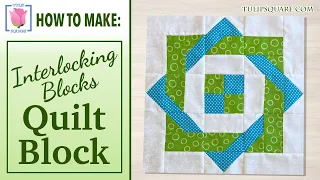 ⛋ How to Make an Interlocking Quilt Block ⛋ Squares and Diamonds ⛋ Easy Quilting Sewing Tutorial ⛋