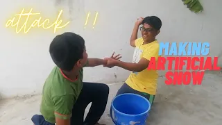 Making Artificial Snow || Semma Fun || Snow Fight || Wah Brothers Vlog