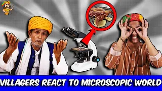 Villagers Visit Microscopic World ! Tribal People React To Amazing Microscopic World