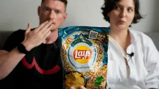 Обзор дегустация. Чипсы Lays со вкусом бешбармак. 380₽ за 140г на озон. Чипсы Лэйс новинка