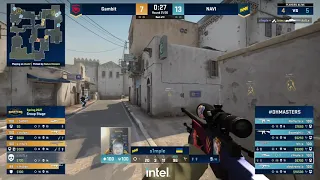 s1mple - 3 AWP kills on the bombsite A defense (initial frags)