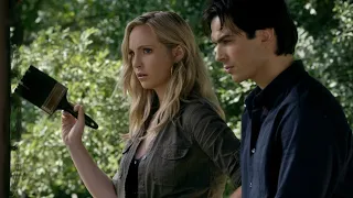 TVD 2x5 - Damon and Caroline eavesdrop Stefan and Elena's (fake) fight | Delena Scenes HD