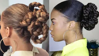 JLO INSPIRED BRAIDED KANEKALON PONYTAIL UPDO | NATURAL HAIR