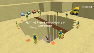 Playing push the dummies down the Sparta hole! (ROBLOX)