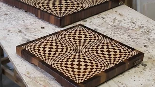 A "Butterfly" 3D end grain cutting board for 12 inch planer