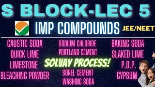 #33 S Block 05 I ALL IMPORTANT COMPOUNDS OF S BLOCK I SOLVAY PROCESS ❤❤❤TRICKS I JEE NEET KVPY CET🔥