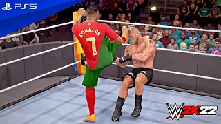 WWE 2K22 - Cristiano Ronaldo vs Brock Lesnar - World Championship Match at SummerSlam | PS5™ [4K60]