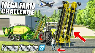 COLLECTING THE CANOLA STRAW (20m WINDROWER IN ACTION!) | MEGA FARM Challenge | Farming Simulator 22