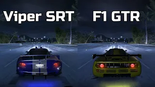 Dodge Viper SRT-10 vs McLaren F1 GTR - Need for Speed Carbon (Drag Race)