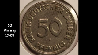 50 Pfennig coins of GERMANY part 1 1949