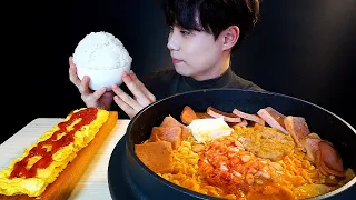 ASMR 먹방ㅣ부대찌개 계란말이 먹방!! 밥과 먹었을 때 가장 행복한 맛!! Budae jjigae(Spicy Sausage Stew) MUKBANG EATING SHOW