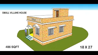 small village house design II 18 x 27 gahr ka naksha II 486 sqft home design