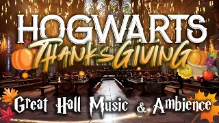 🦃 Thanksgiving Hogwarts Great Hall Feast Music & Ambience 🌽 Harry Potter ASMR Study Session Sleep