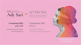 3rd stage auditions | 19th Ada Sari International Vocal Artistry Competition