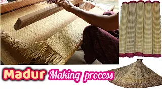 Traditional Natural Madur Making with River Grass ।। korai mat Weaving Process Step by Step