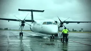 Watch as ZK-NEJ Departs and ZK-NEF Arrives on a rainy day at Blenheim Woodbourne Airport