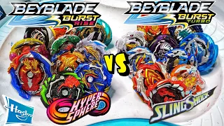 Hasbro Beyblade Battles *HyperSphere vs SlingShock* Beyblade Burst Rise vs Beyblade Burst Turbo
