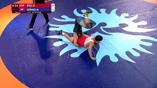 GOLD GR - 67 kg: H. RYU (KOR) v. M. GERAEI (IRI)