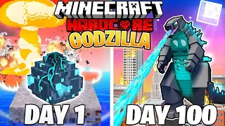 I Survived 100 DAYS as a GODZILLA in Minecraft Hardcore World... (Hindi) || AB