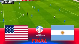 USA vs ARGENTINA / FINAL COPA AMERICA 2024 / FULL MATCH ALL GOALS / PES Gameplay