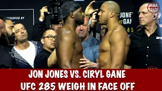 UFC 285: Jon Jones vs. Ciryl Gane weigh in Face Off