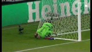 Leipzig Goalkeeper Péter Gulácsi Tries To Dive Through The Net