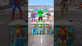 GTA V : SPIDER MAN, HULK, IRON MAN SAVING HIS DAD 😲 #shorts #gta5