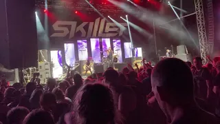 Skillet performs “Monster” (Moshpit breaks loose) at Blue Ridge Rock Festival in Danville, VA