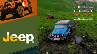 Jeep Wrangler в горах КЧР , подъем на озеро Хурла Кëль