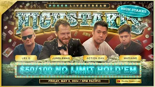 Jungleman, Action Dan, Mariano & Lex O Play HIGH STAKES $50/100!! Commentary by David Tuchman