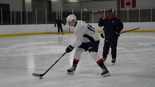 Ethan Belchetz skates as Windsor Spitfire for the first time