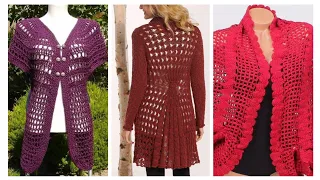 very beautiful and elegant amazing crochet handknit cardigan/vest jacket designs for ladies