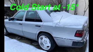 Mercedes W124 300D OM606 NA 24V Cold Start At -14/15 Degrees Celsius