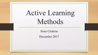 Active Learning Strategies