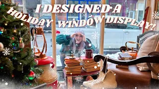 *HOLIDAY FEELS* cozy thrift shop makeover! ⛸ | Holiday Window Display! 🌟 | DIY DANIE