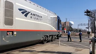 Amtrak Illinois Zephyr Flagged Over La Grange Road Due To Broken Crossing Gate