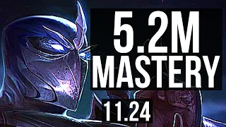 SHEN vs CHO'GATH (TOP) | 5.2M mastery, 6 solo kills, 500+ games | NA Master | 11.24